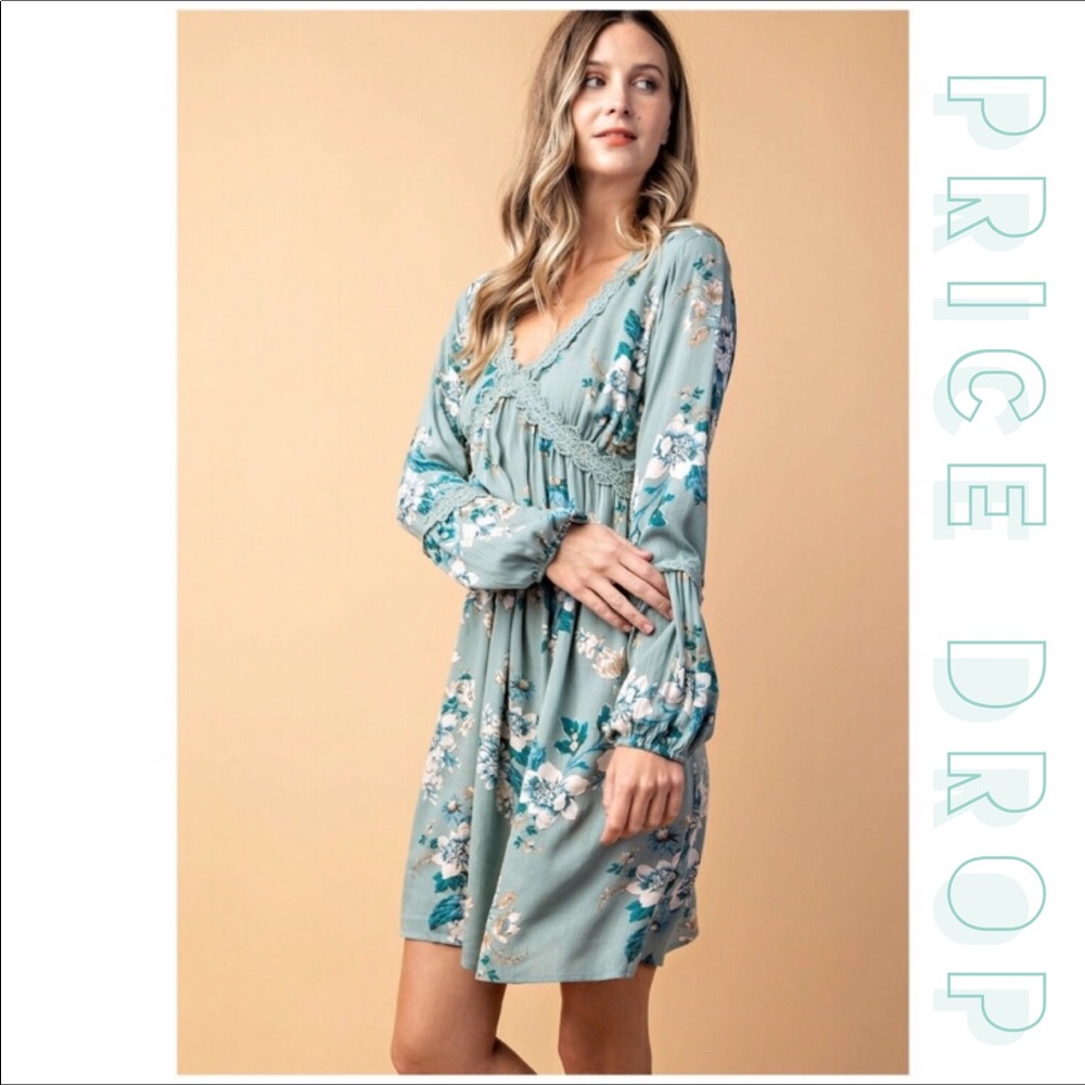 Kori ⚠️FINAL MARKDOWN BABY DOLL LACE TRIMMED DRESS - Picture 1 of 8